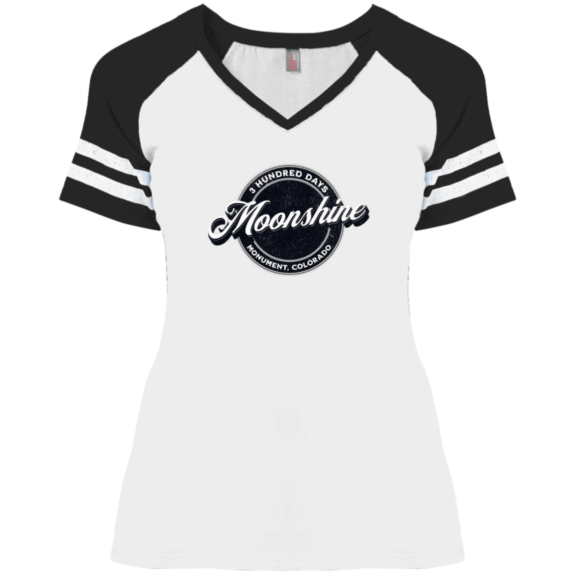 Moonshine - 3 Hundred Days - Ladies' Game V-Neck T-Shirt