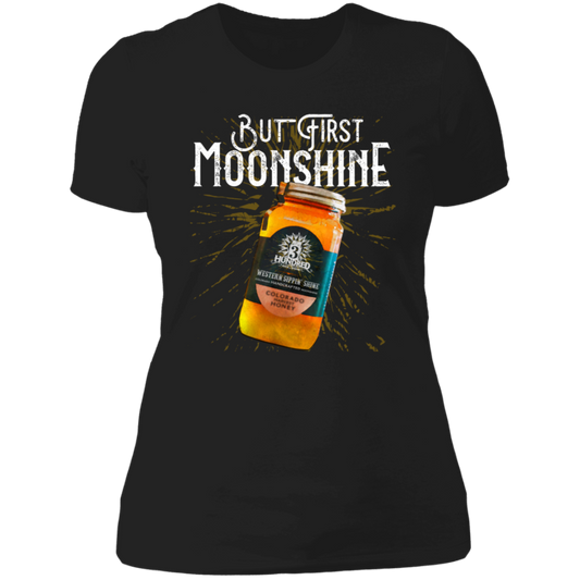 But First, Moonshine - White -  3 Hundred Days -  Ladies' Boyfriend T-Shirt