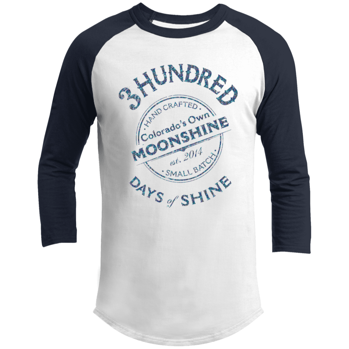 Colorado's Own Moonshine - Navy - 3 Hundred Days - 3/4 Raglan Sleeve Shirt