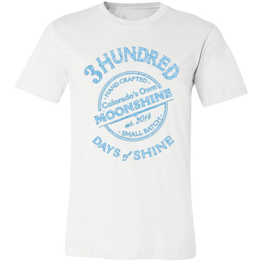 Colorado's Own Moonshine  - Light Blue - 3 Hundred Days - Unisex Jersey Short-Sleeve T-Shirt