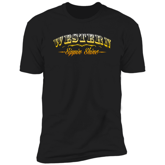 Western Sippin Shine Gold - 3 Hundred Days - Premium Short Sleeve T-Shirt