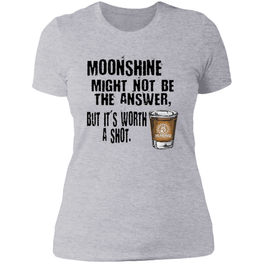 Moonshine Might Not Be The Answer - Black - 3 Hundred Days  -  Ladies' Boyfriend T-Shirt