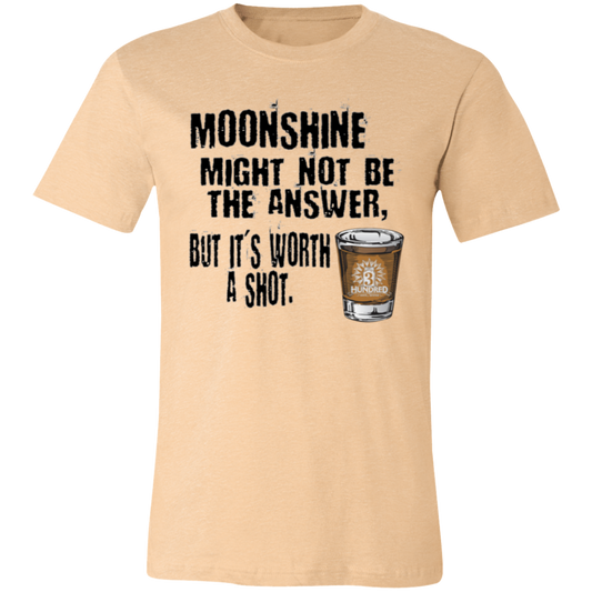 Moonshine Might Not Be The Answer - Black - 3 Hundred Days - Unisex Jersey Short-Sleeve T-Shirt