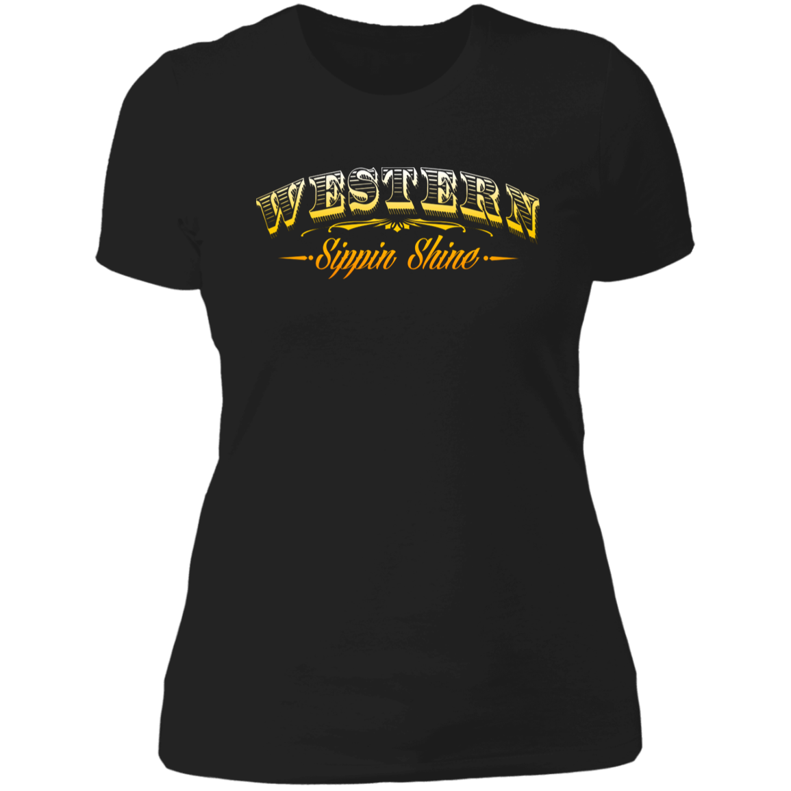 Western Sippin Shine - Sunset - 3 Hundred Days - Ladies' Boyfriend T-Shirt