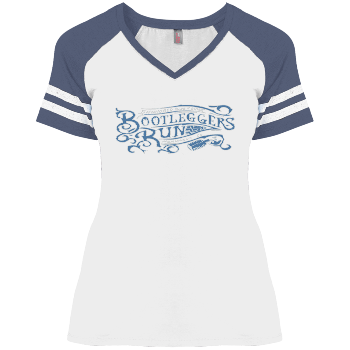Bootleggers Run - 3 Hundred Days - Ladies' Game V-Neck T-Shirt